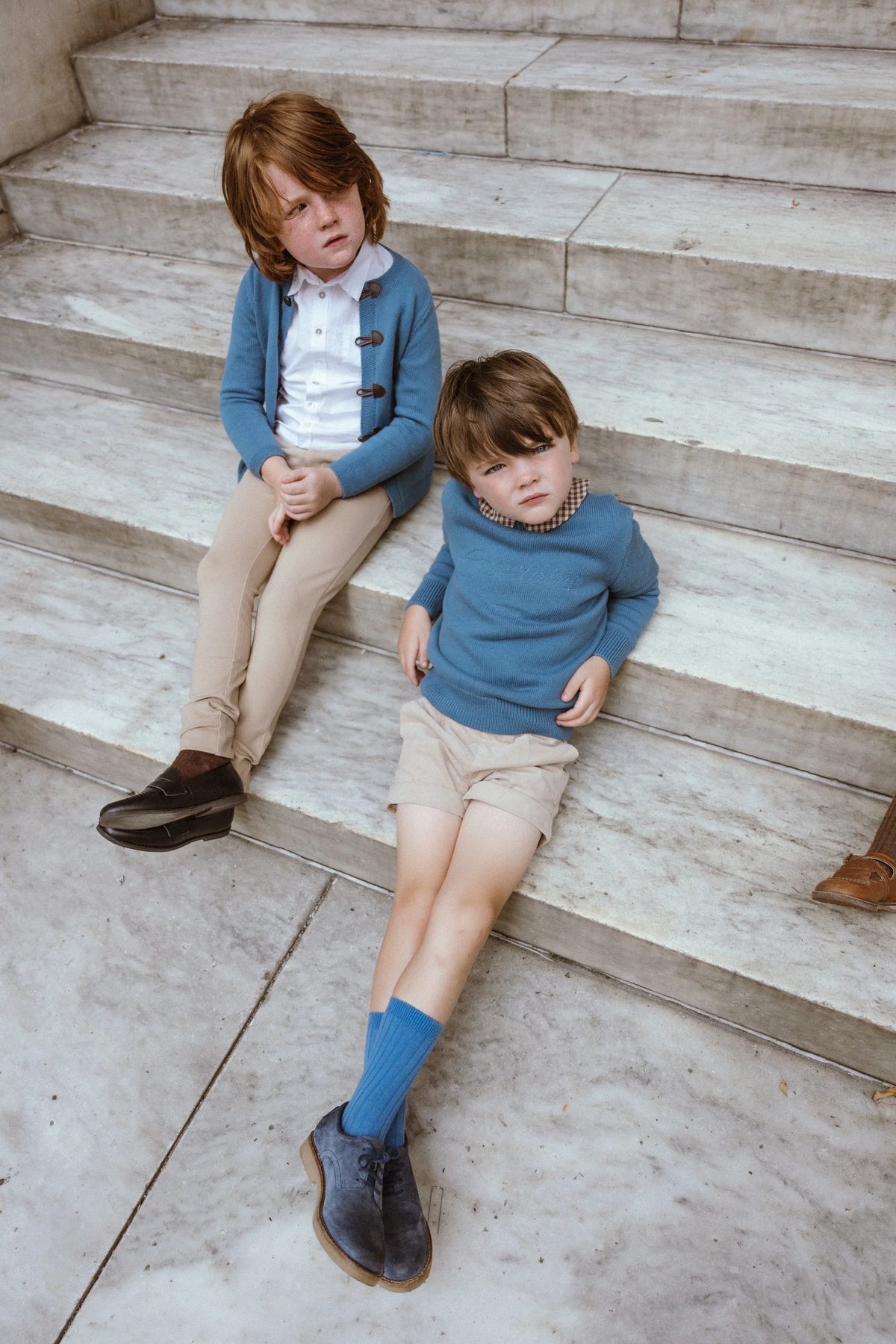 Embroidered Crew - Blue