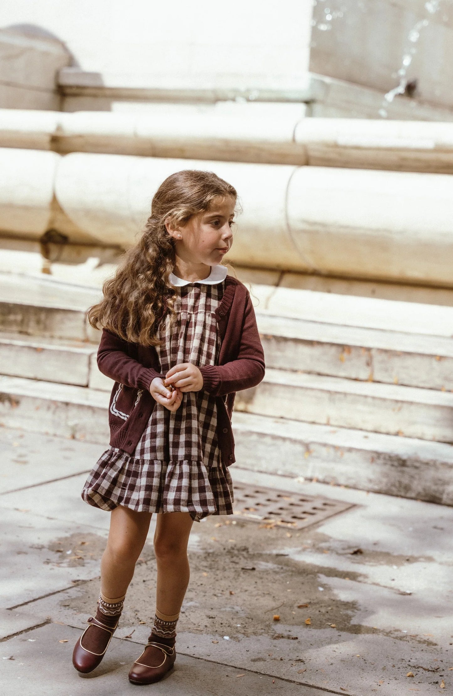 Girls Cardigan - Burgundy