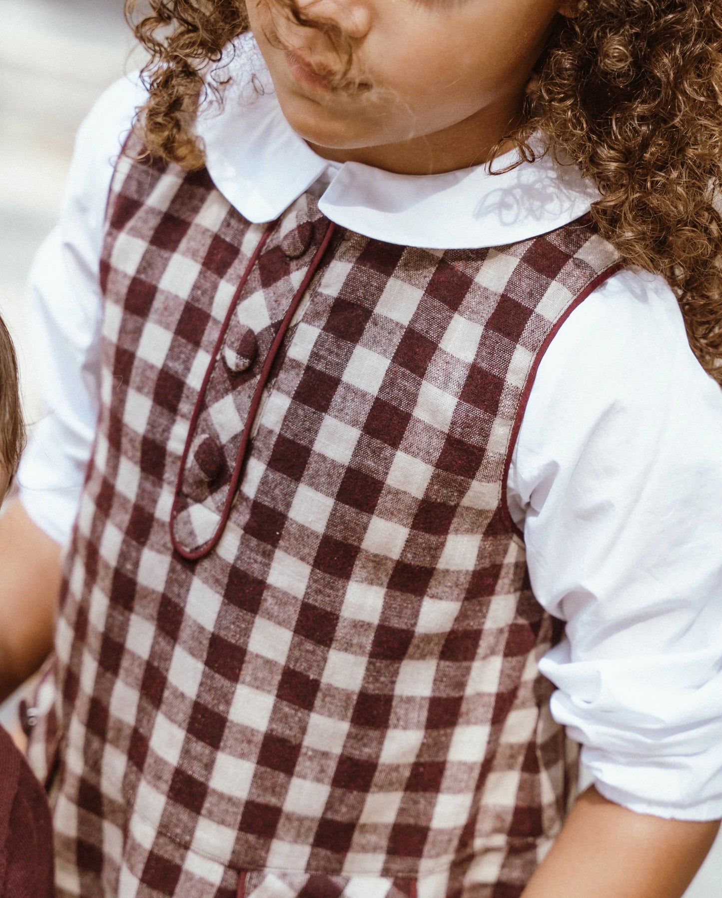 Gingham Jumper - Burgundy