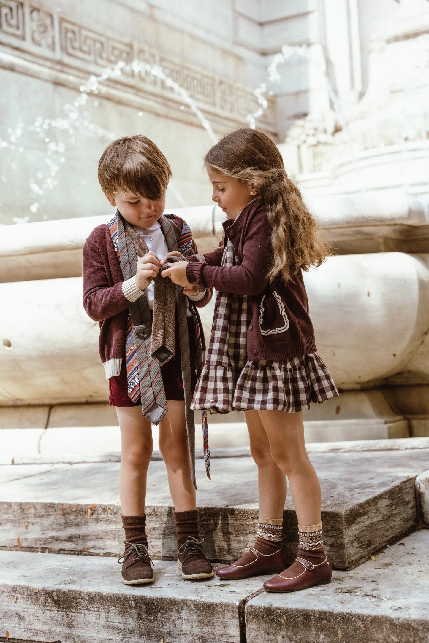 Girls Cardigan - Burgundy