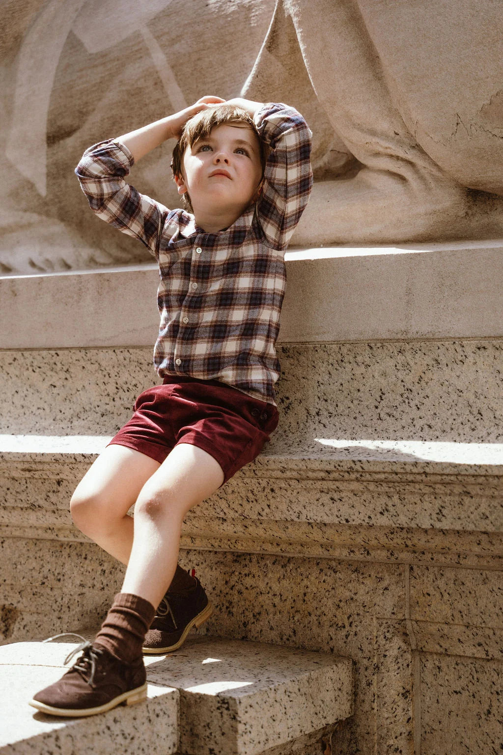 Suspender Shorts - Burgundy