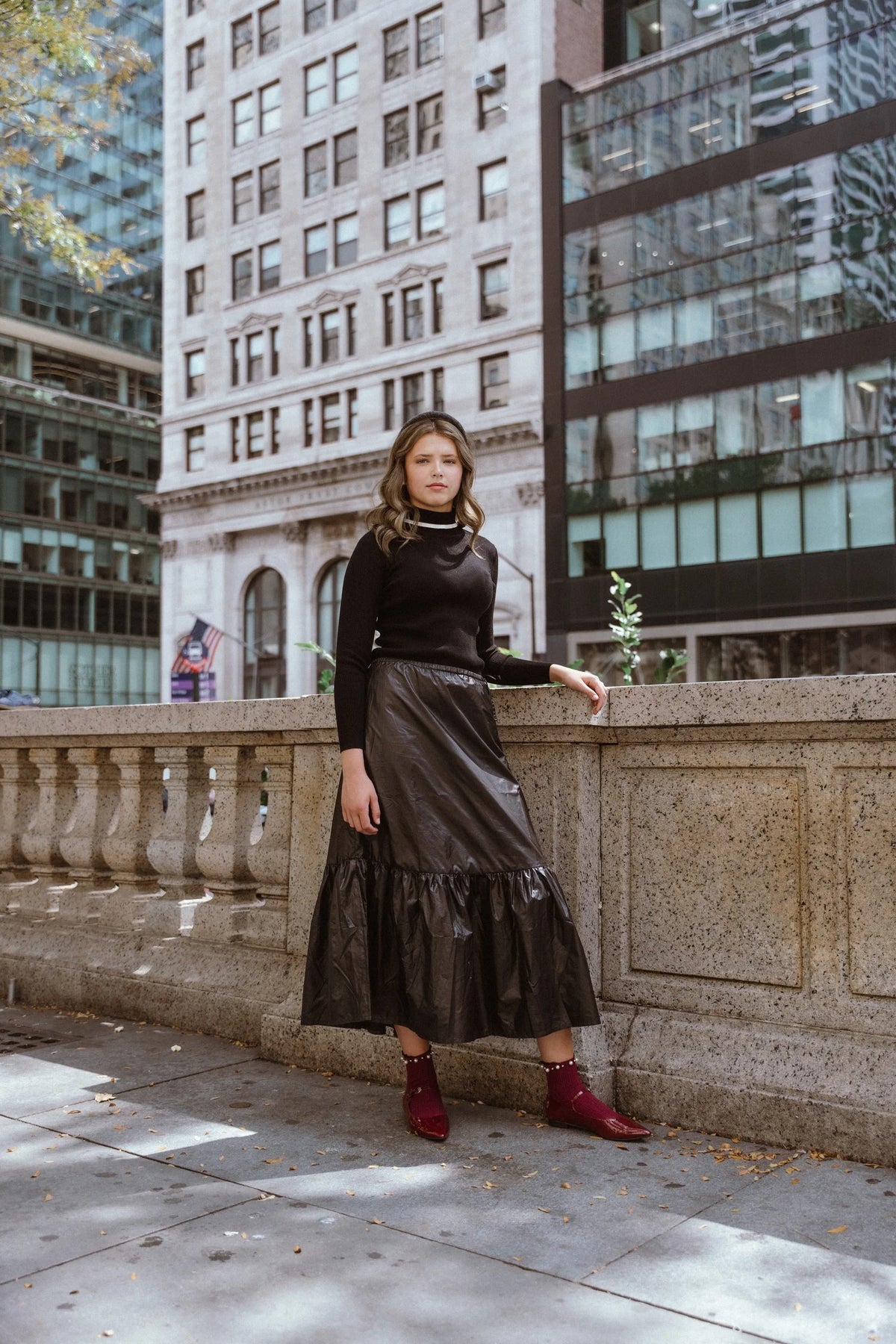 Thin Taffeta Skirt - Black
