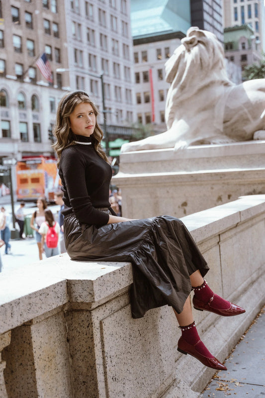 Thin Taffeta Skirt - Black