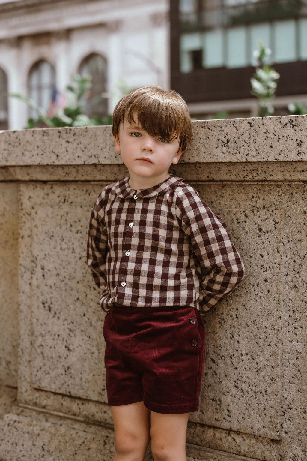 Plaid Shirt - Burgundy Gingham