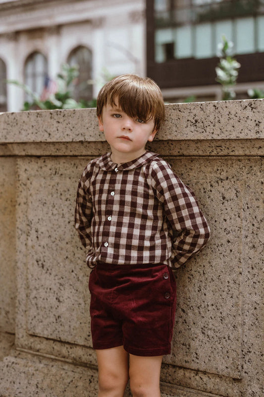 Plaid Shirt - Burgundy Gingham