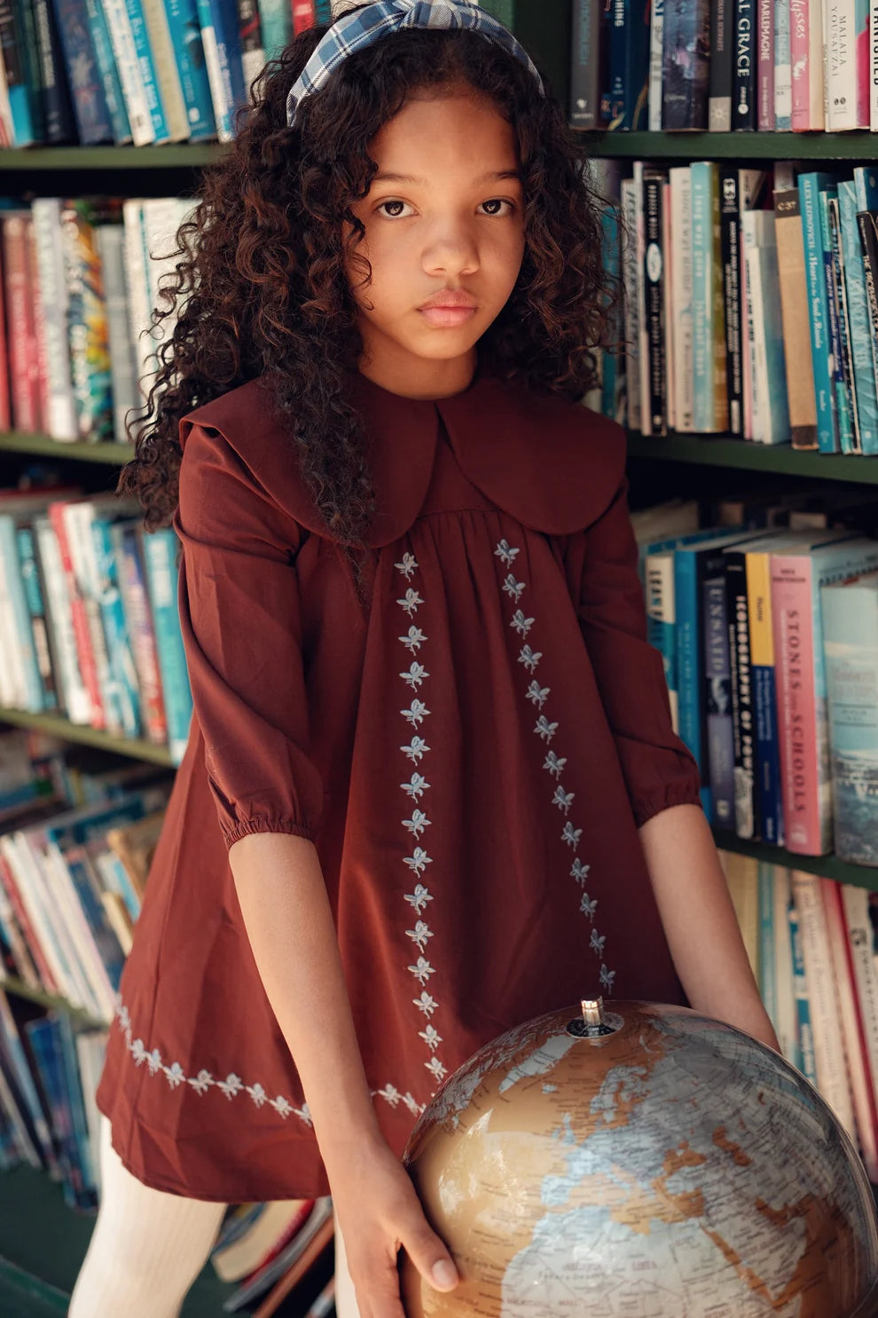 Embroidered Collar Dress