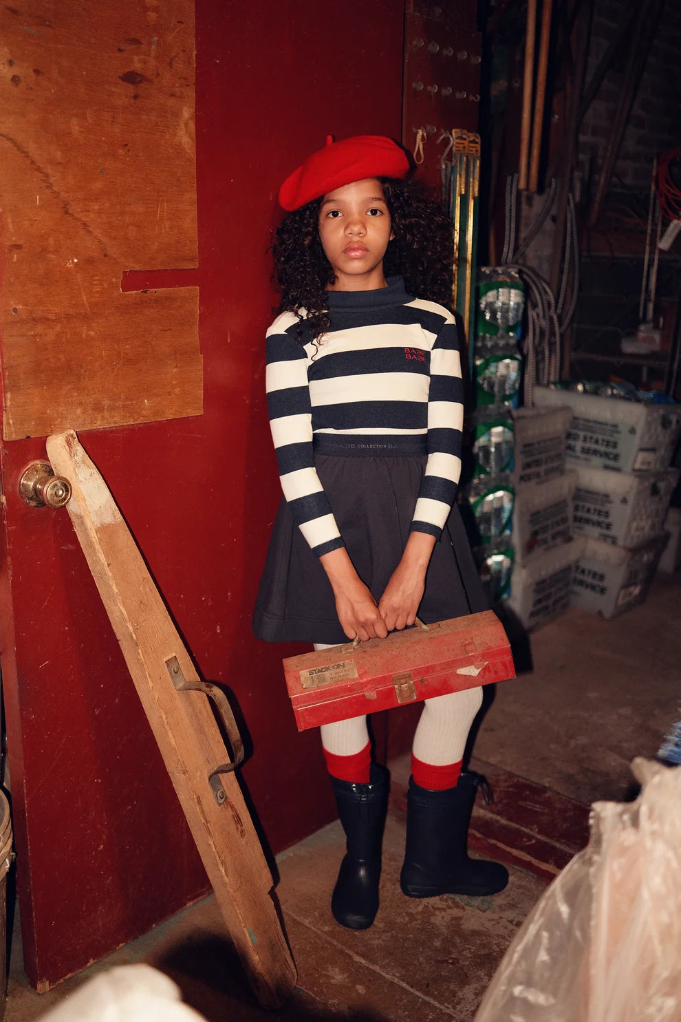 Navy Stripe Sweatshirt Dress