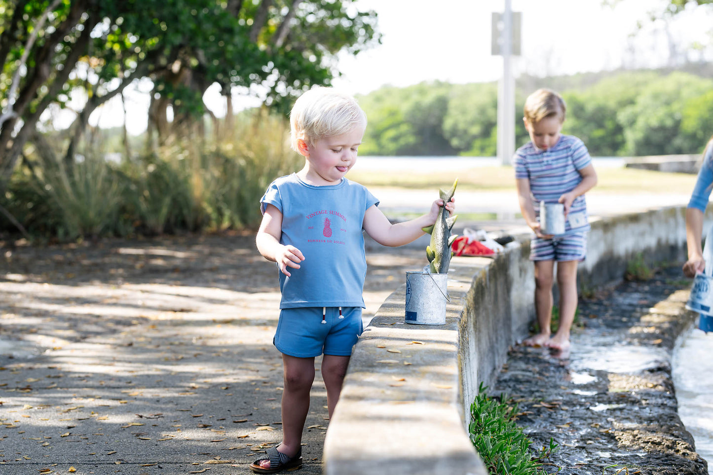 Boys Short Sleeve Print Tee Blue