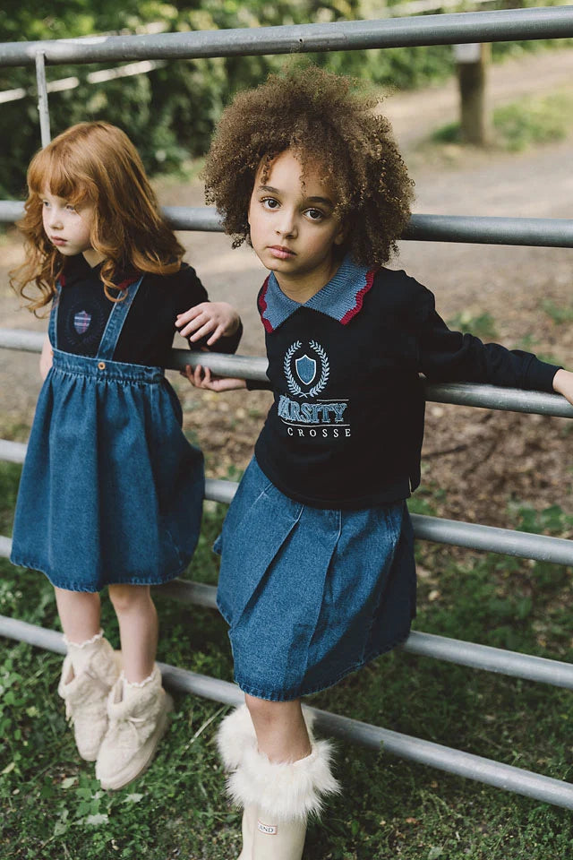 Fan Club Girls Sweatshirt Navy Denim