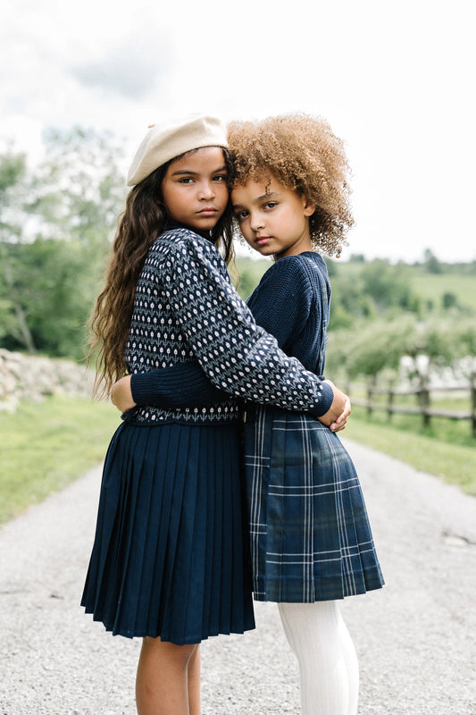 Knife Pleated Skirt Navy