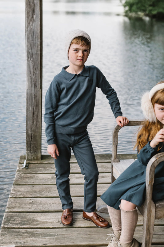 Knit Polo Slate