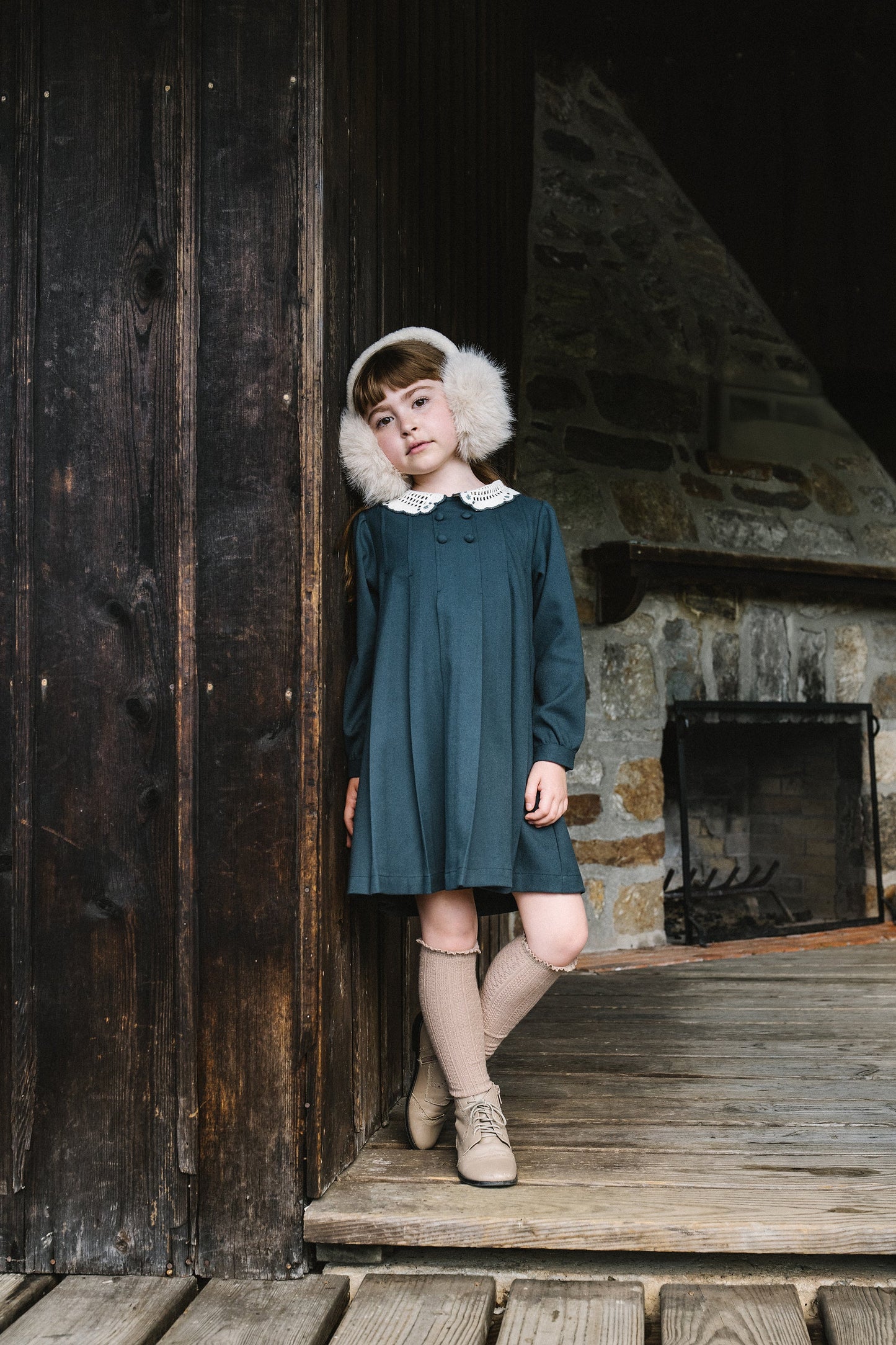 Crochet Collar Dress Slate