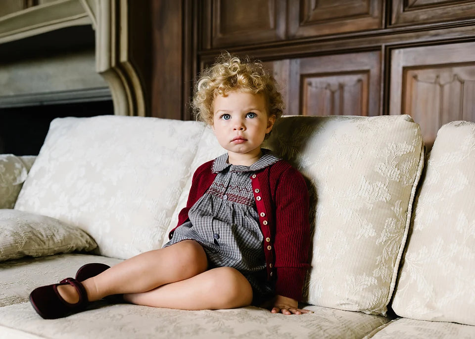 Fine Knit Cardigan- Deep Red