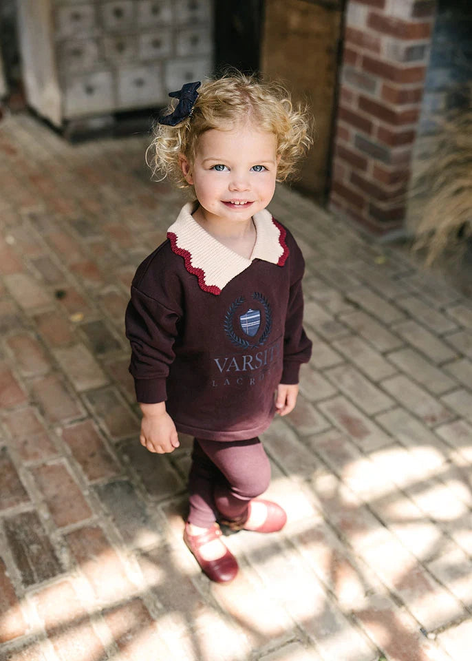 Fan Club Girls Sweatshirt Set Plum/Cream