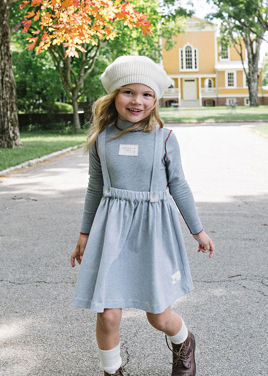 Limited Capsule Suspender Skirt- Light Grey Heather