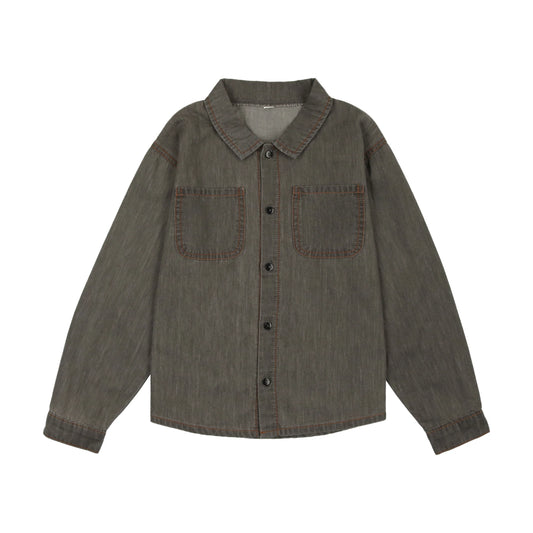 Denim Tencel Buttondown Shirt - Grey Wash