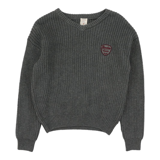 Knit VNeck Sweater Mid Grey