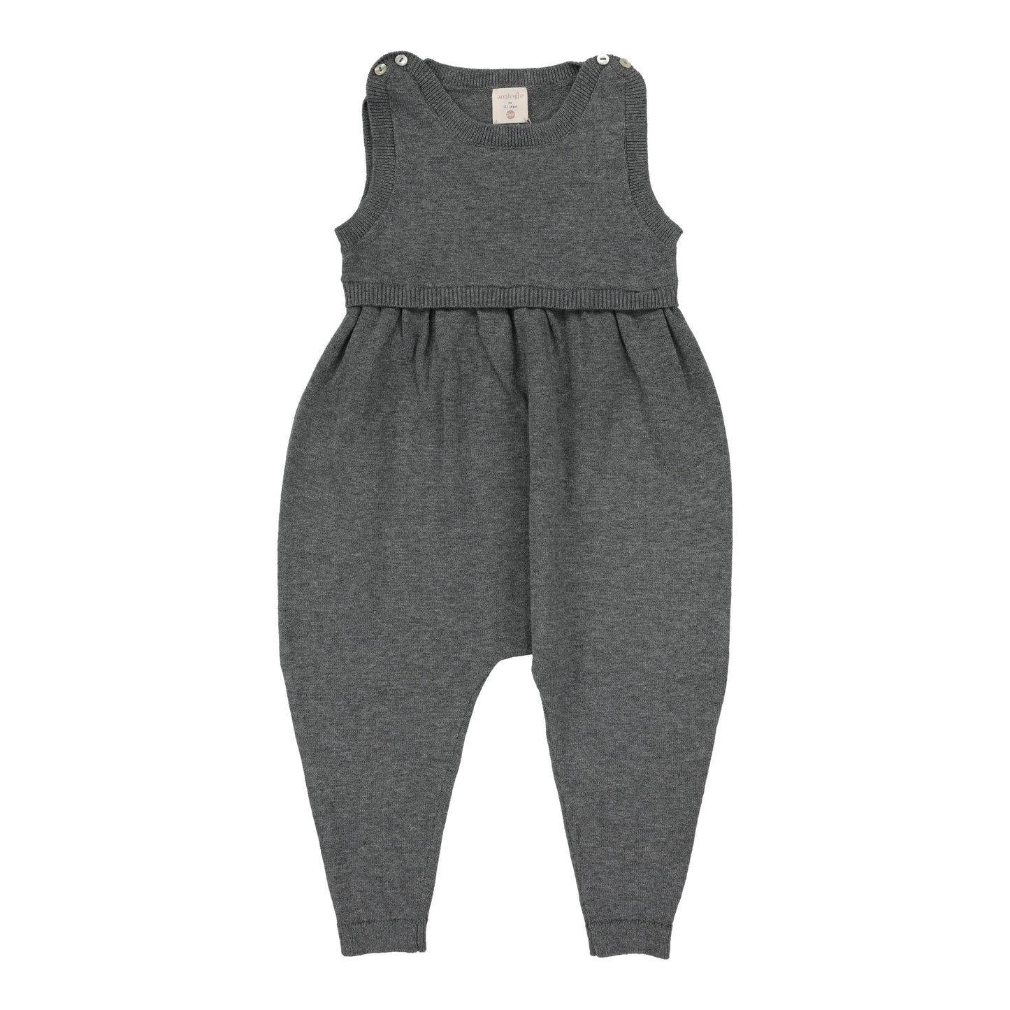 Knit Overalls Mid Grey