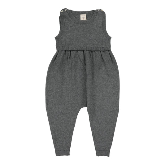 Knit Overalls Mid Grey