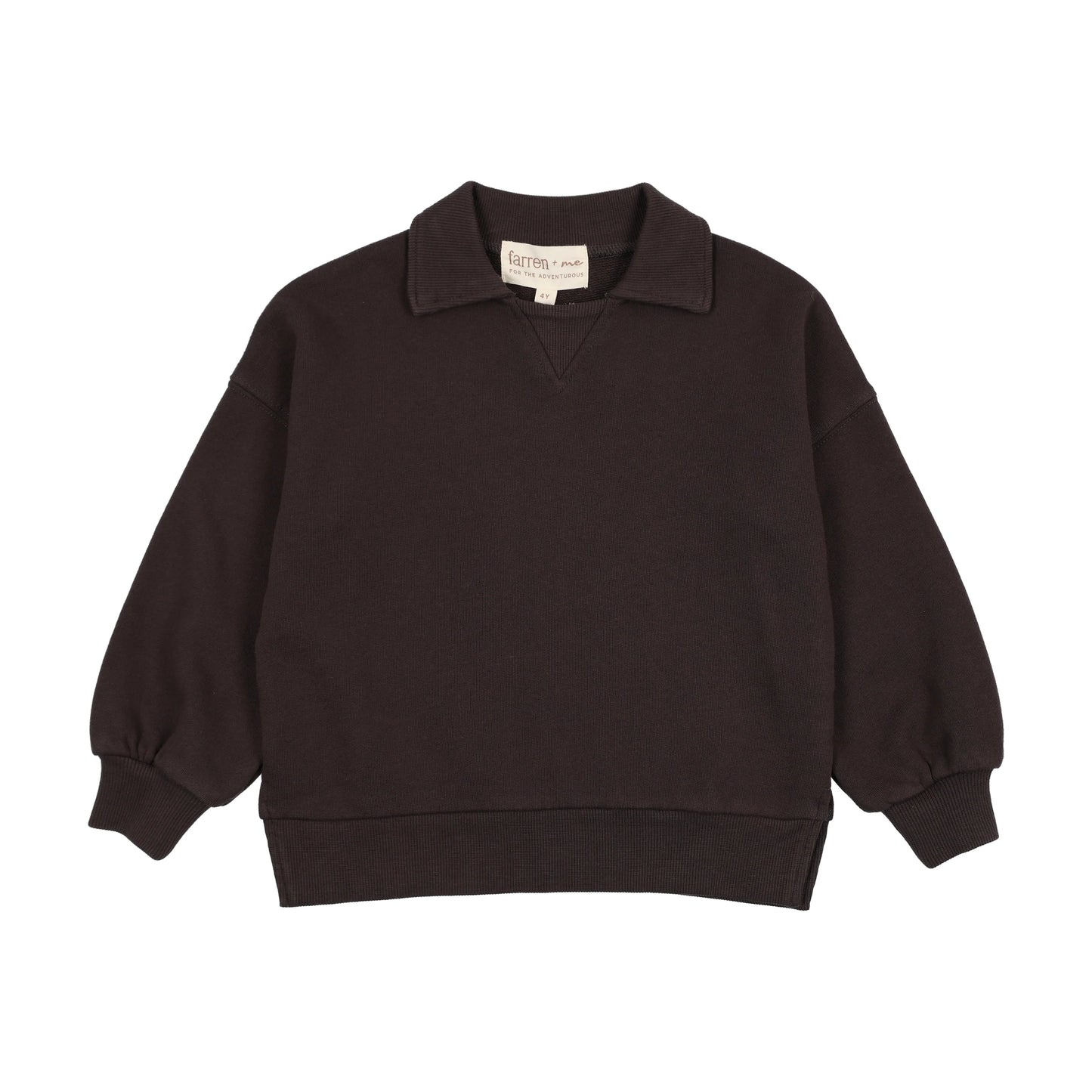 Polo Sweatshirt- Washed Black