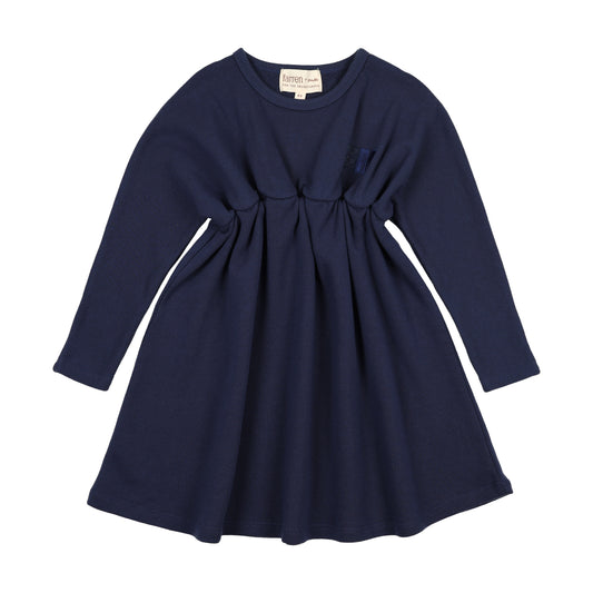 High Waisted Dress Washed Blue