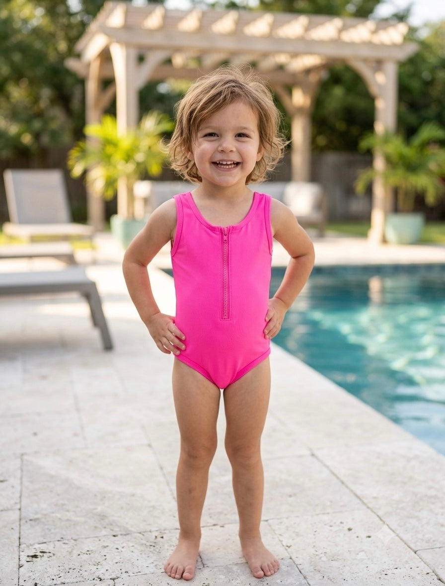 Pink Mesh Neon Swimsuit