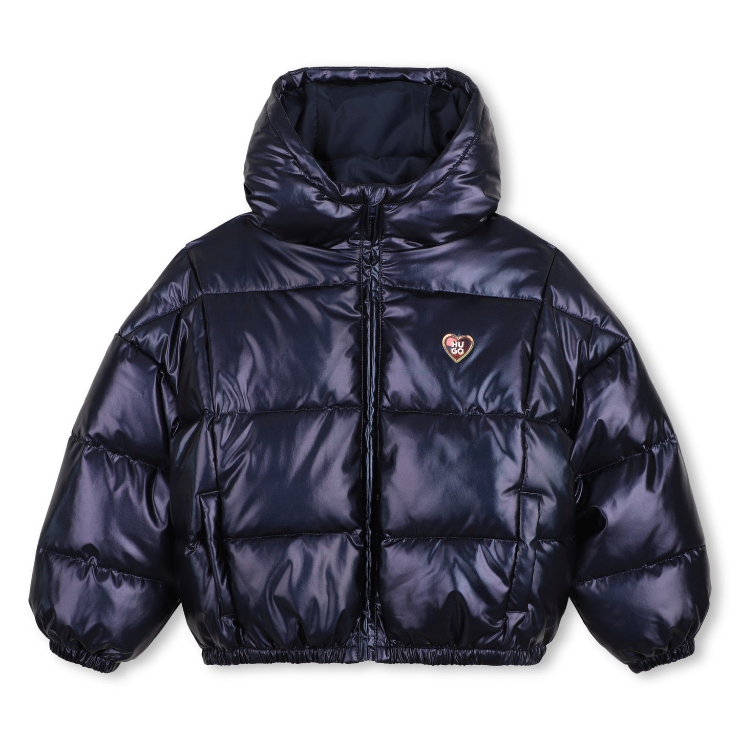 Navy Hooded Down Jacket