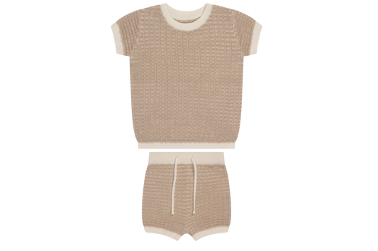 Tan Stripe Rib Set