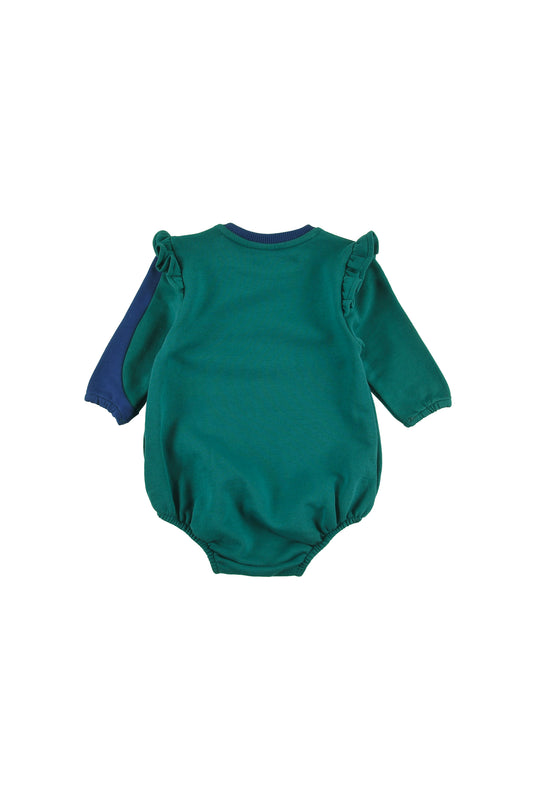 Tignes Green, Navy Baby Girl Romper