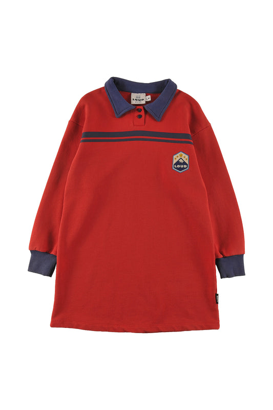 Club Red Washed Polo Dress