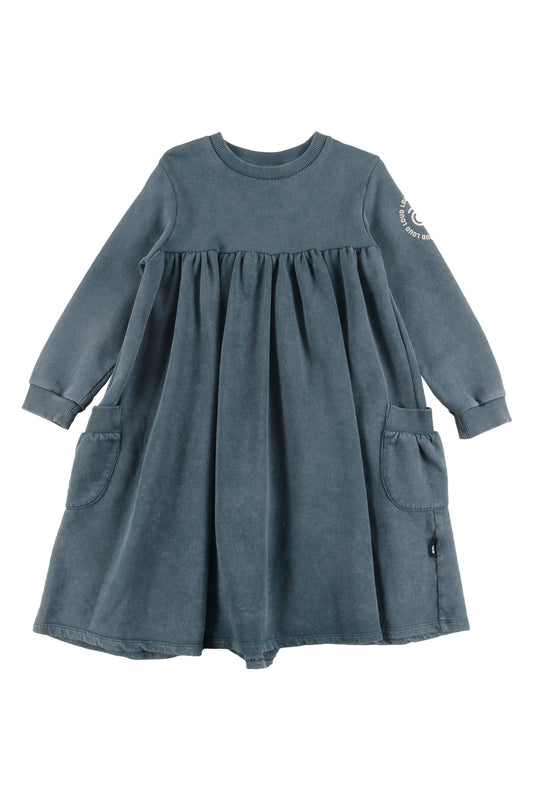 PASSION - Green Storm Marble Dye Bubble Pockets Dress