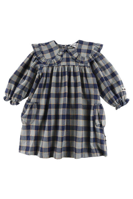 LOYAL Dress collar CHECK Indigo