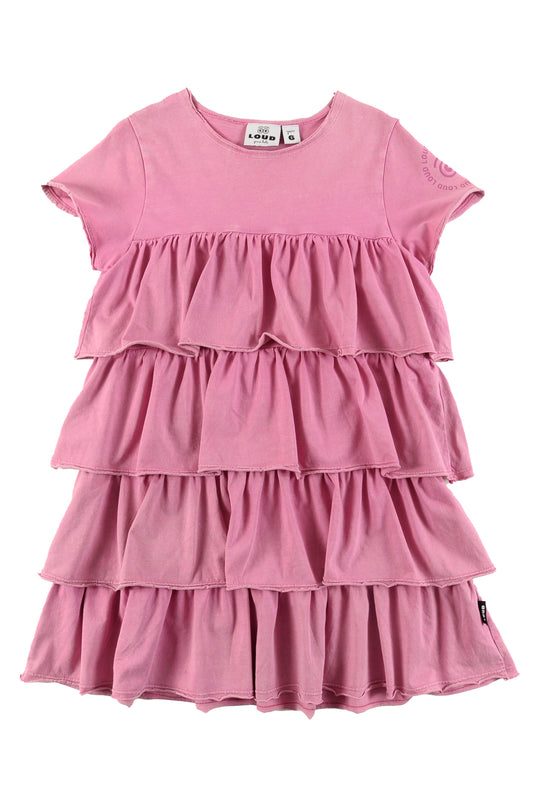 ESTATE AZALEA MARBLE DYE TIERED LAYERED DRESS