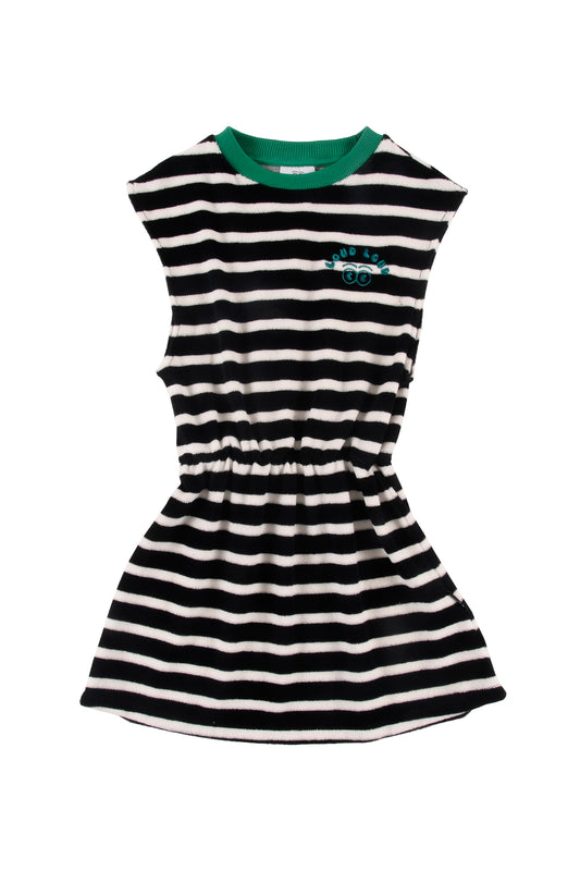 GD12 ARANCIA Anthracite Stripe Sleeveless Dress