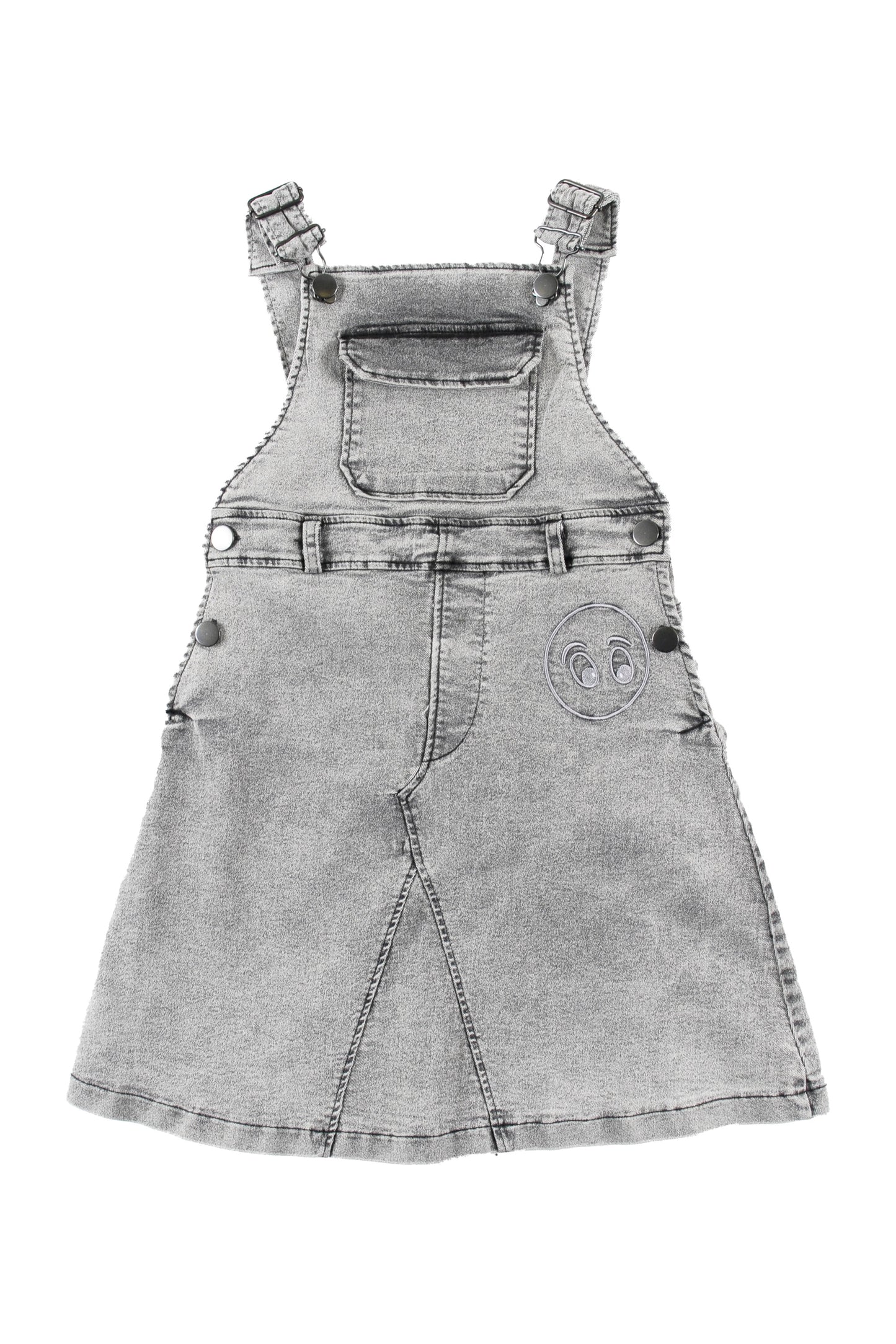 LOYAL Dungaree dress LIGHT GREY washed