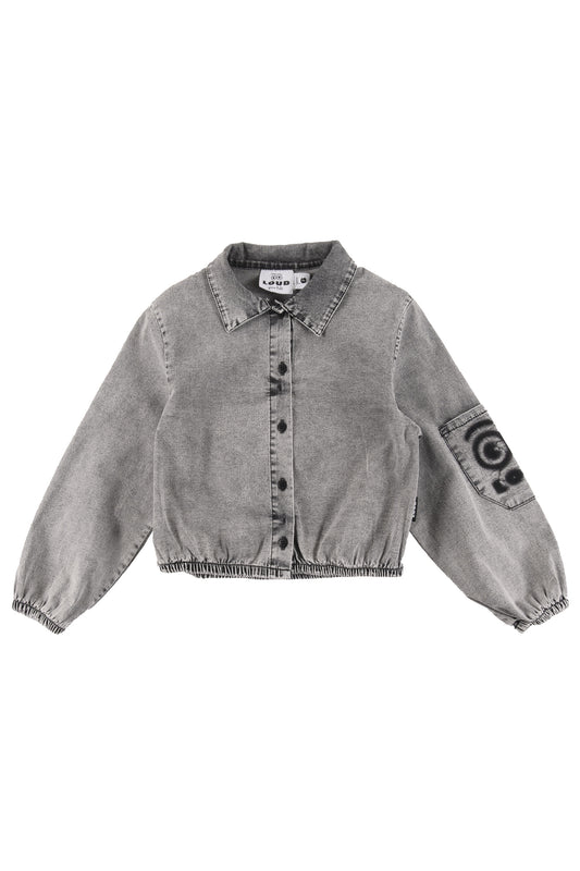 PLAY- Light Grey Stone Wash Button Down Shirt