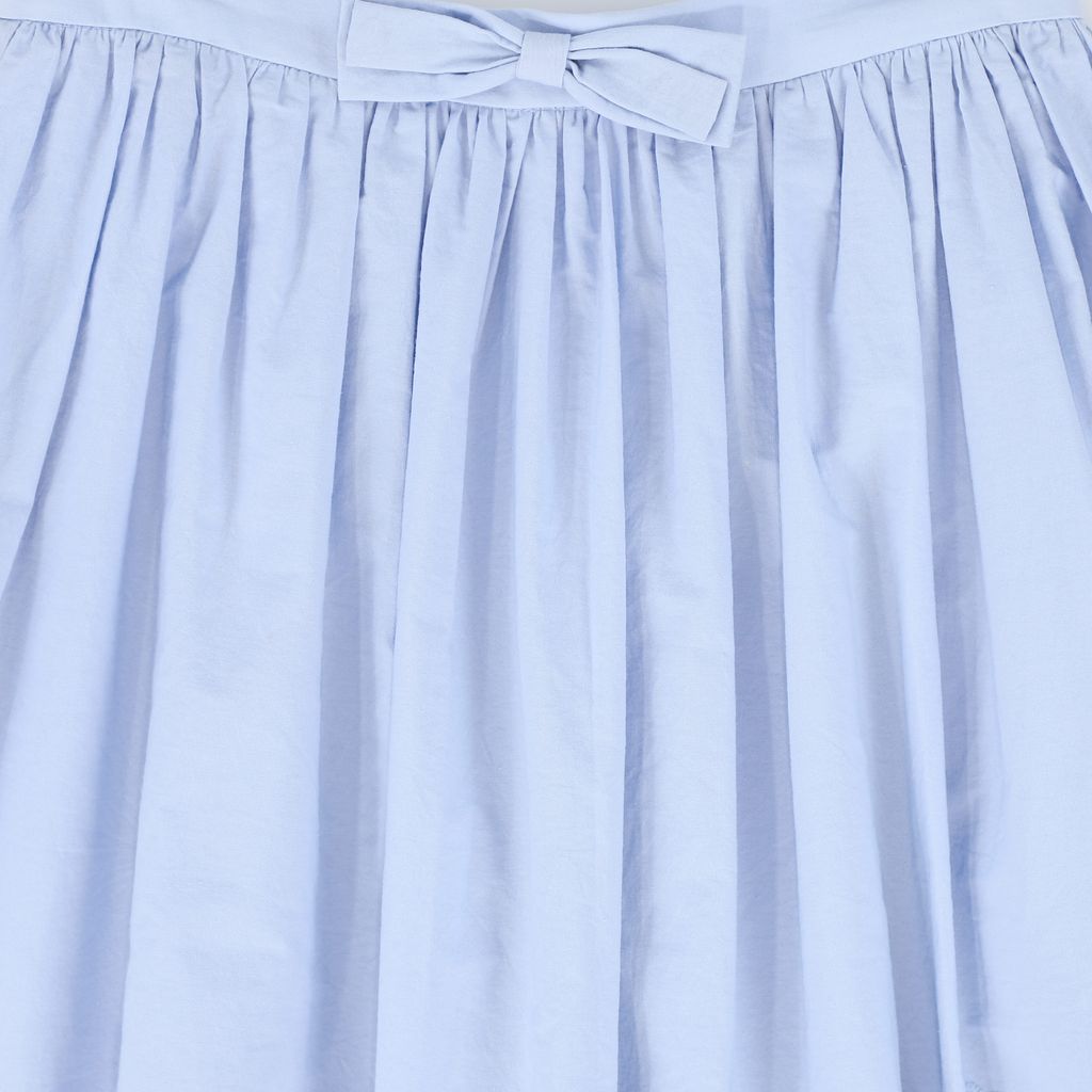 Light Blue Eyelet Detail Midi Skirt