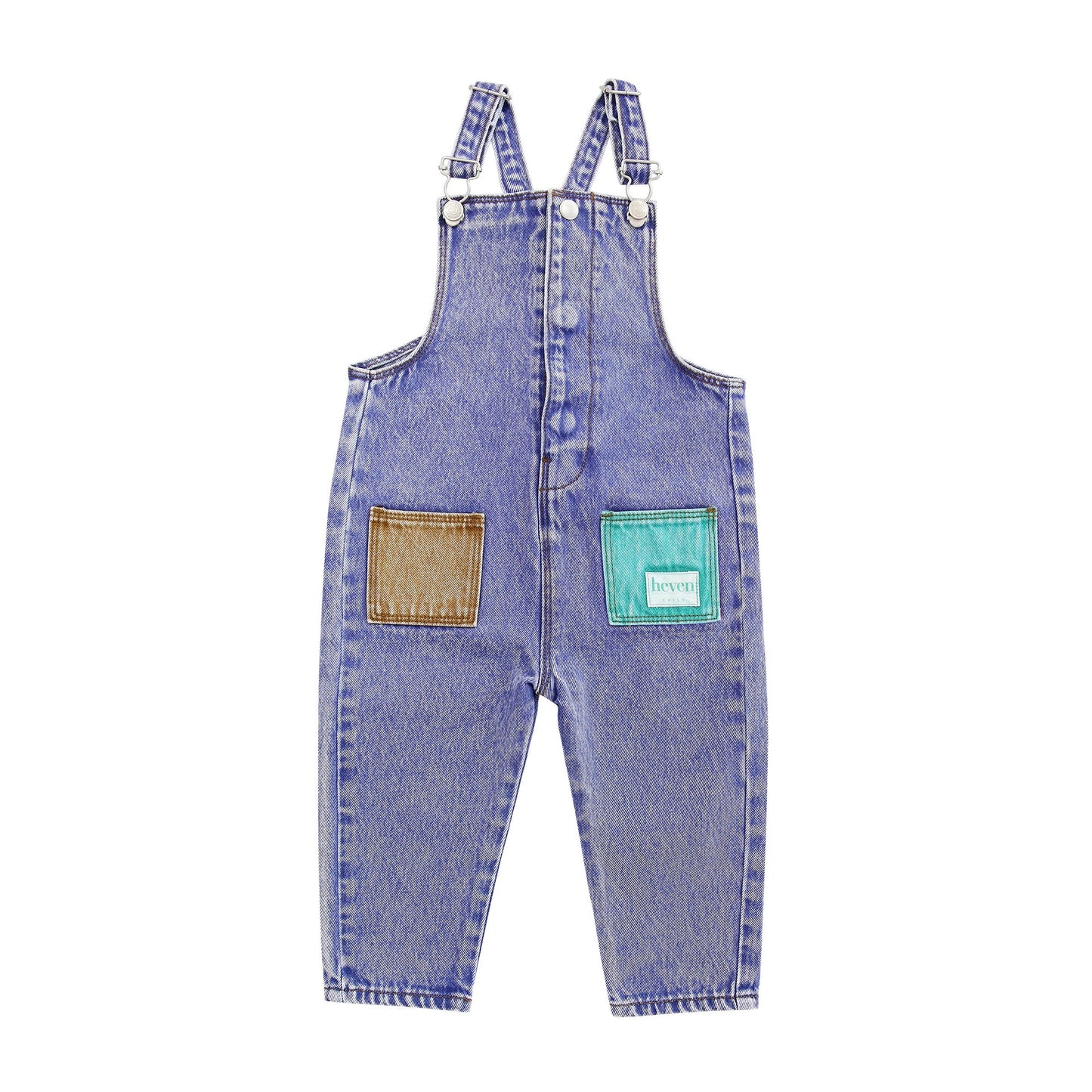 Green Denim Pocket Overalls