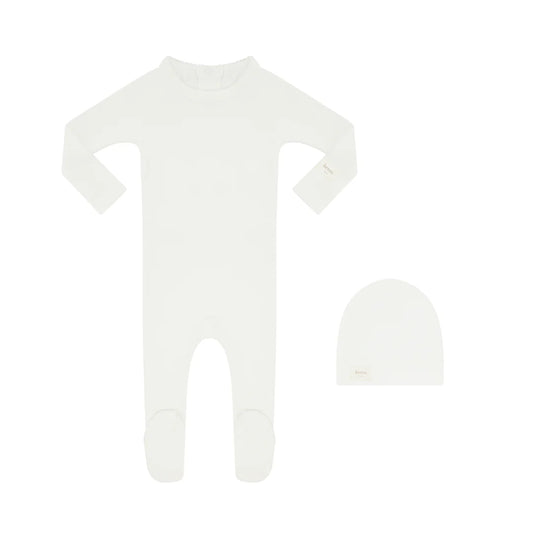 Ivory Footie + hat