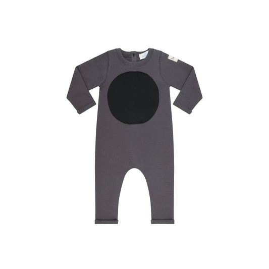 Grey Baby Circle Patch Romper