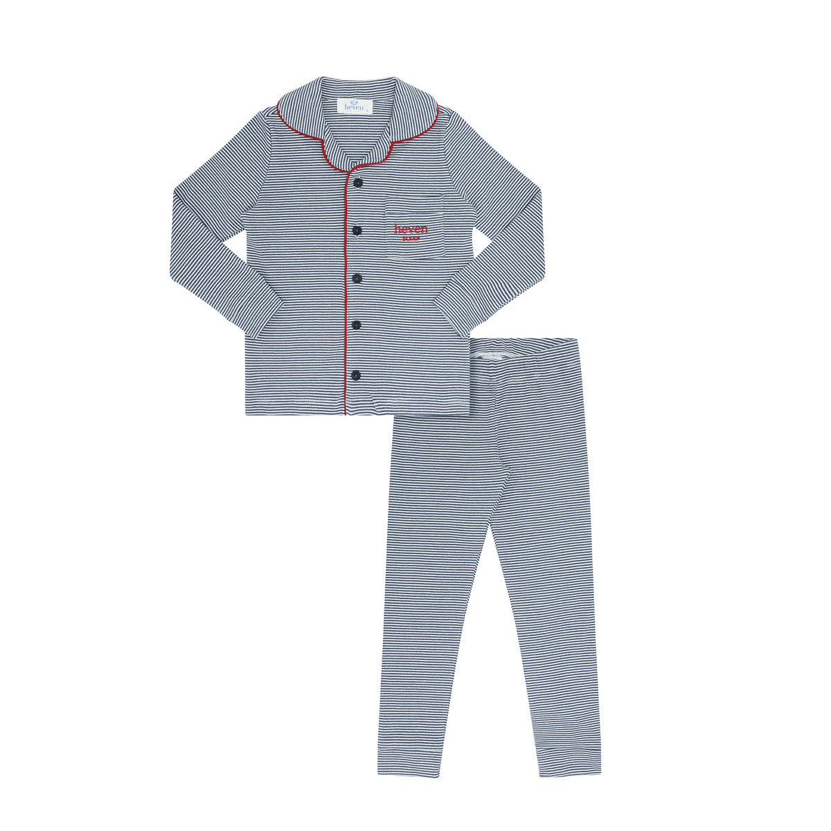 Ivory/Blue Striped Lounge Pajamas