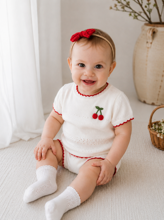 Open Knit Scallop Trim Set