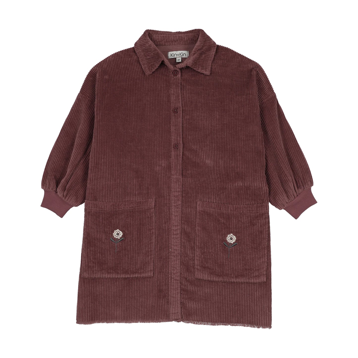 Corduroy Shirt Dress- Mauve