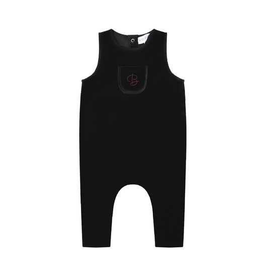 Raspberry B Embroidered Overalls