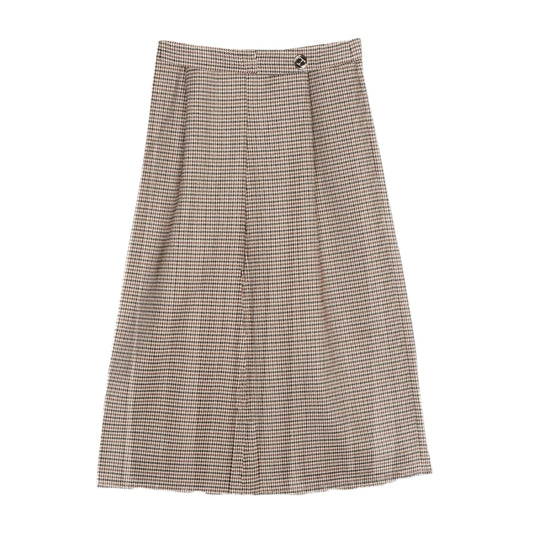 Woven Skirt Pied De Poule Camel