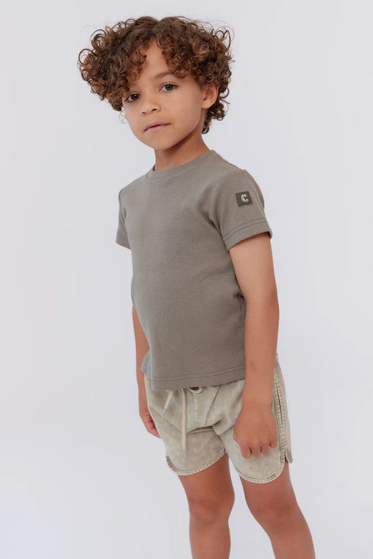 Vintage Green Rib Wash Tee (Boys)