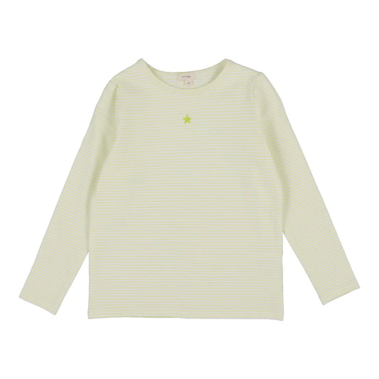 Striped Long Sleeve Tee- Neon Yellow