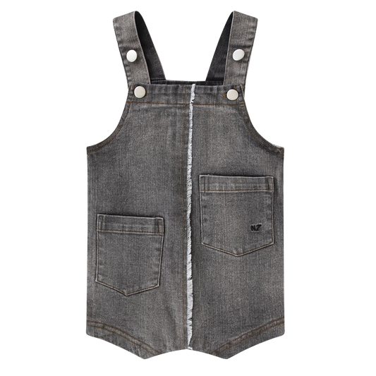 Grey Denim Two-Tone Overalls