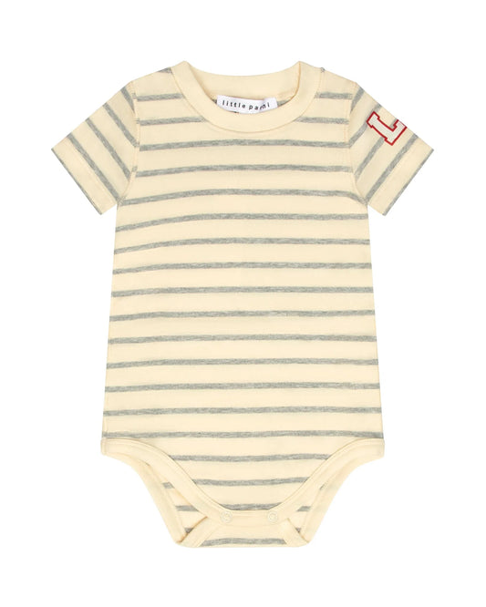 Classic Stripes Onesie Grey/Ivory