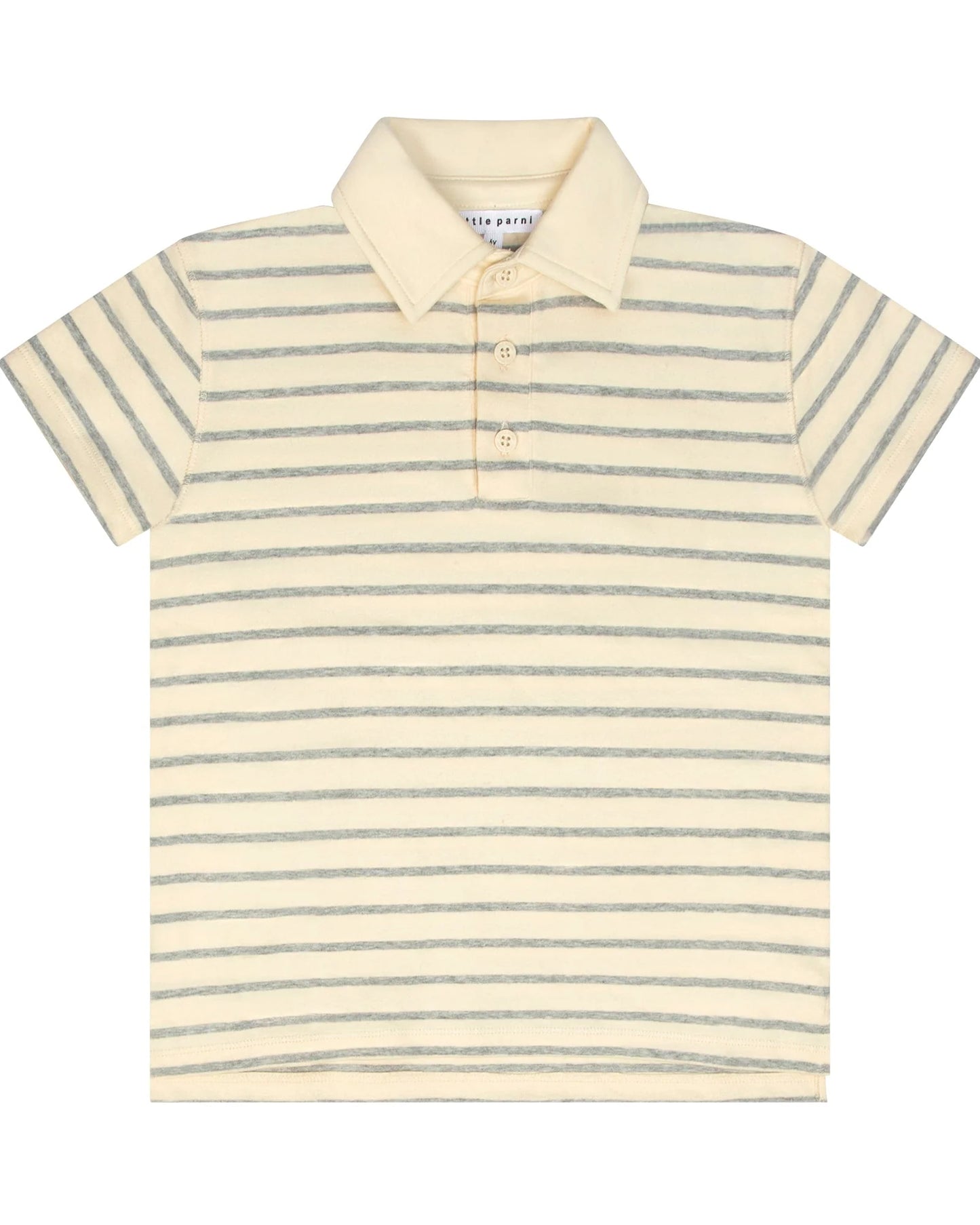 Grey/Ivory Wide Striped Boys Polo